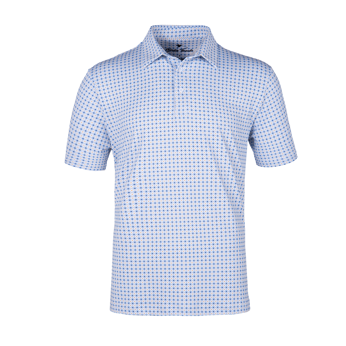 The Azulejo polo shirt from Birdie Threads is crafted with attention to detail, featuring a classic polo collar and a button-down front for a timeless look. The intricate azulejo tile pattern is printed all over the shirt, creating a bold and statement-making design.