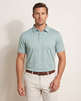 Seafoam Swing polo on model — front view