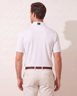 The Newport polo on model — back view