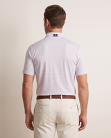 Red White & Blue polo on model — back view