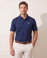 The Punalu'u Polo Navy on model — front view